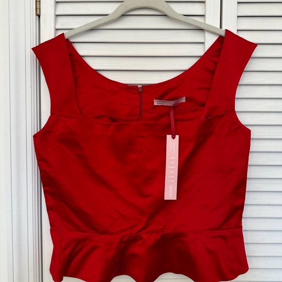 Damaris Bailey Rosso Top Red Satin - Picture 2 of 4